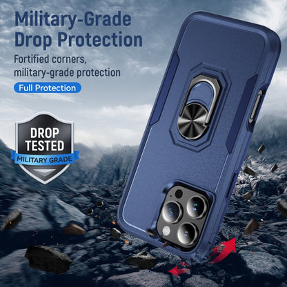 For iPhone 16 Pro Max Pioneer Armor Heavy Duty PC + TPU Phone Case with Holder(Blue) - iPhone 16 Pro Max Cases by buy2fix | Online Shopping UK | buy2fix