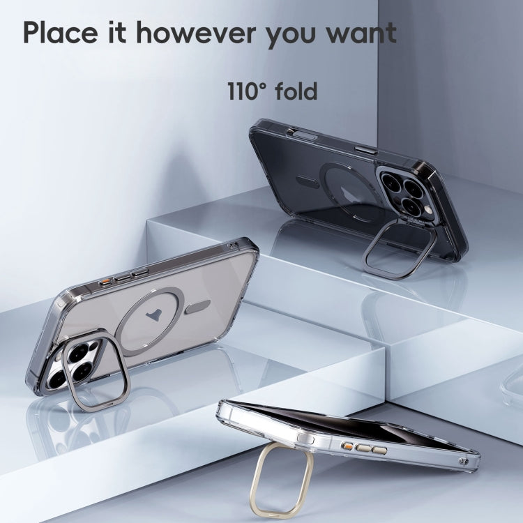 For iPhone 16 Pro Frosted Crystal Clear Lens Holder MagSafe Magnetic Phone Case(Transparent) - iPhone 16 Pro Cases by buy2fix | Online Shopping UK | buy2fix