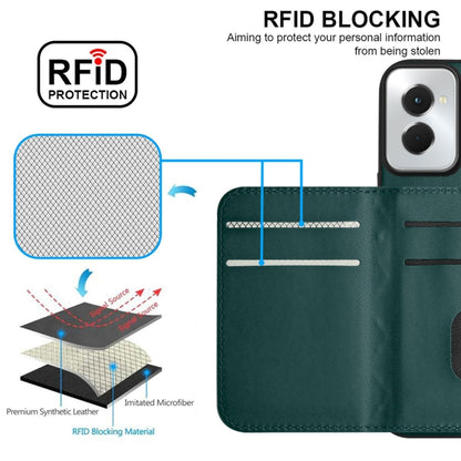 For Motorola Moto G Power 2024 5G Rhombic Texture Card Bag RFID Phone Case with Long Lanyard(Green) - Motorola Cases by buy2fix | Online Shopping UK | buy2fix