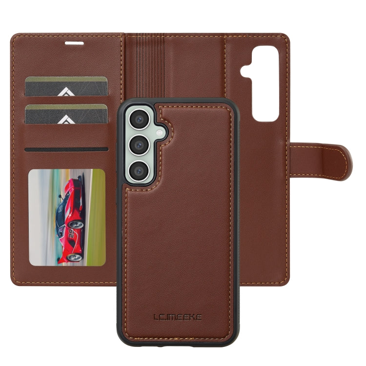 For Samsung Galaxy S24 5G LC.IMEEKE L2 Series Detachable Magsafe PU Phone Case with Lanyard(Brown) - Galaxy S24 5G Cases by LC.IMEEKE | Online Shopping UK | buy2fix