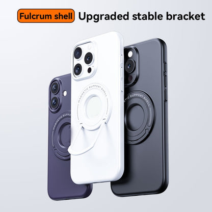 For iPhone 16 Matte Magsafe Magnetic Phone Case with Trolley Holder(Black) - iPhone 16 Cases by buy2fix | Online Shopping UK | buy2fix