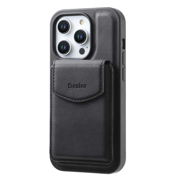 For iPhone 15 Pro Denior D19 Skin Feel MagSafe Detachable Card Slot Phone Case(Black) - iPhone 15 Pro Cases by Denior | Online Shopping UK | buy2fix