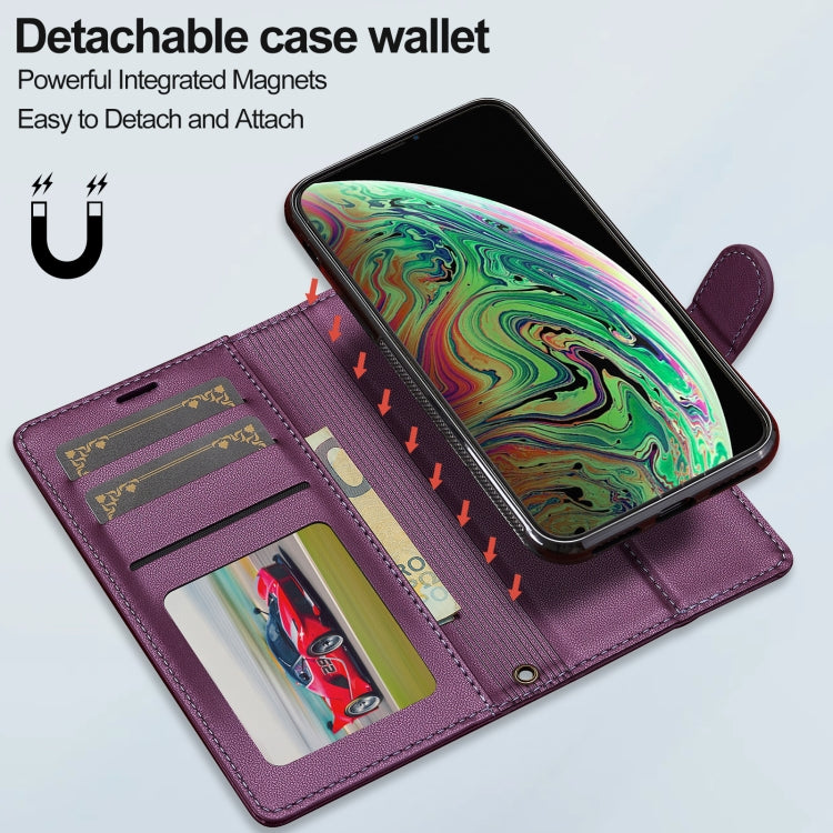 For iPhone XR LC.IMEEKE L2 Series Detachable Magsafe PU Phone Case with Lanyard(Purple) - More iPhone Cases by LC.IMEEKE | Online Shopping UK | buy2fix