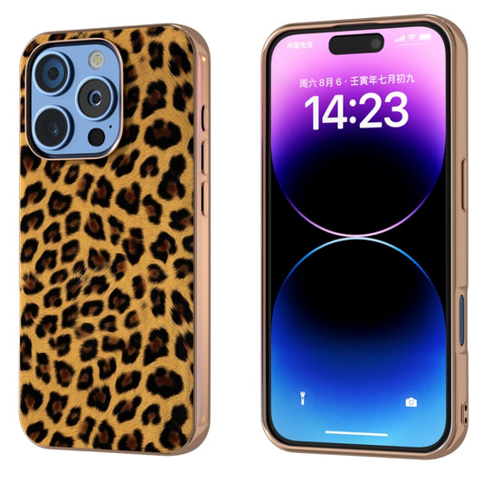 For iPhone 16 Pro Nano Plating Leopard Print Phone Case(Brown) - iPhone 16 Pro Cases by buy2fix | Online Shopping UK | buy2fix