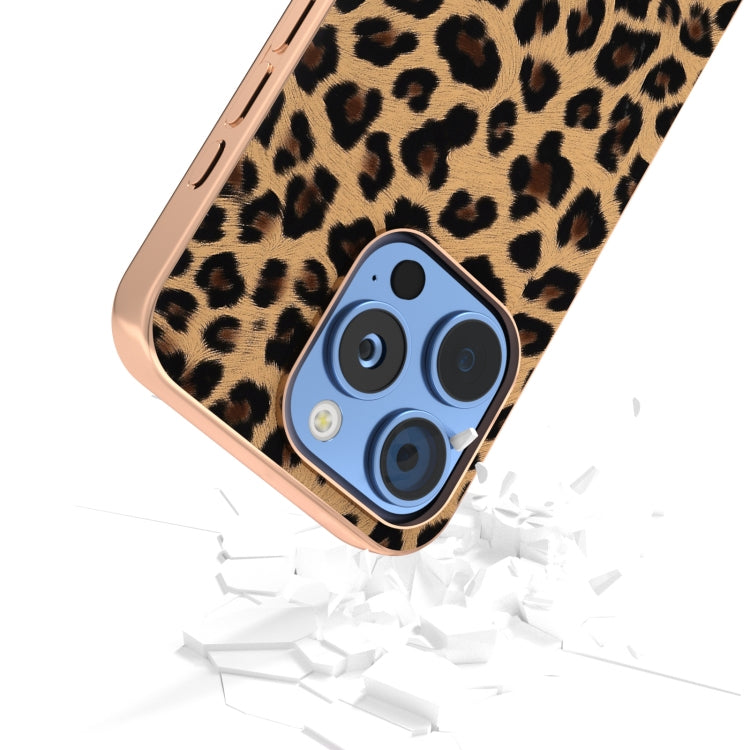 For iPhone 16 Pro Nano Plating Leopard Print Phone Case(Gold) - iPhone 16 Pro Cases by buy2fix | Online Shopping UK | buy2fix