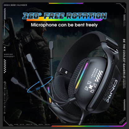 ONIKUMA X12 USB /  3.5mm Wired RGB Light Gaming Headset with Mic, Cable length: 2.2m(Black) - Multimedia Headset by ONIKUMA | Online Shopping UK | buy2fix