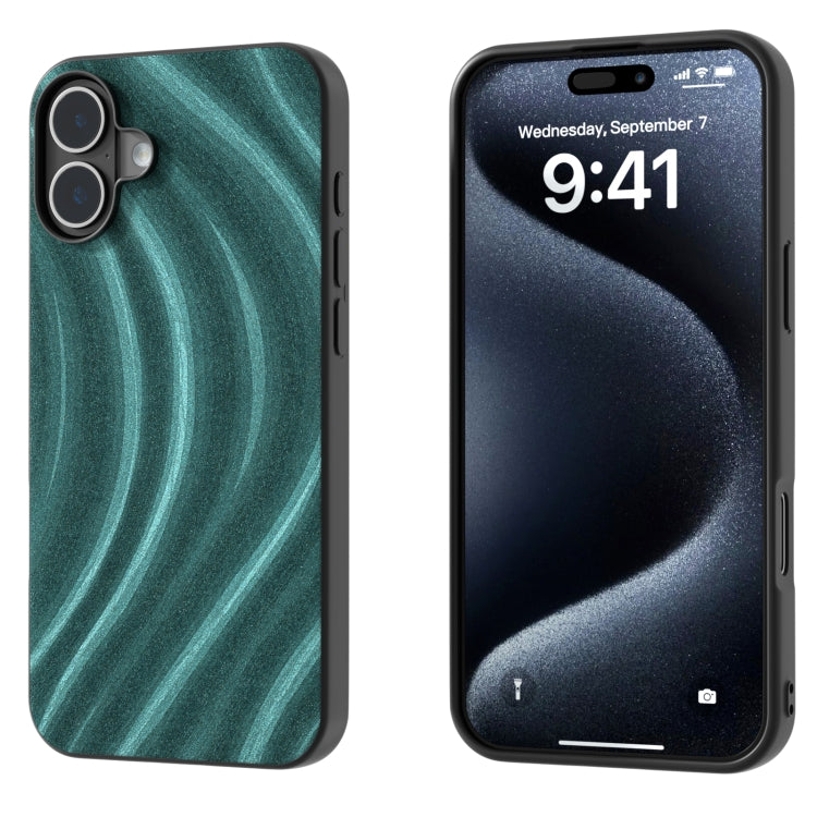 For iPhone 16 Galactic Pattern Protective Phone Case(Green) - iPhone 16 Cases by buy2fix | Online Shopping UK | buy2fix