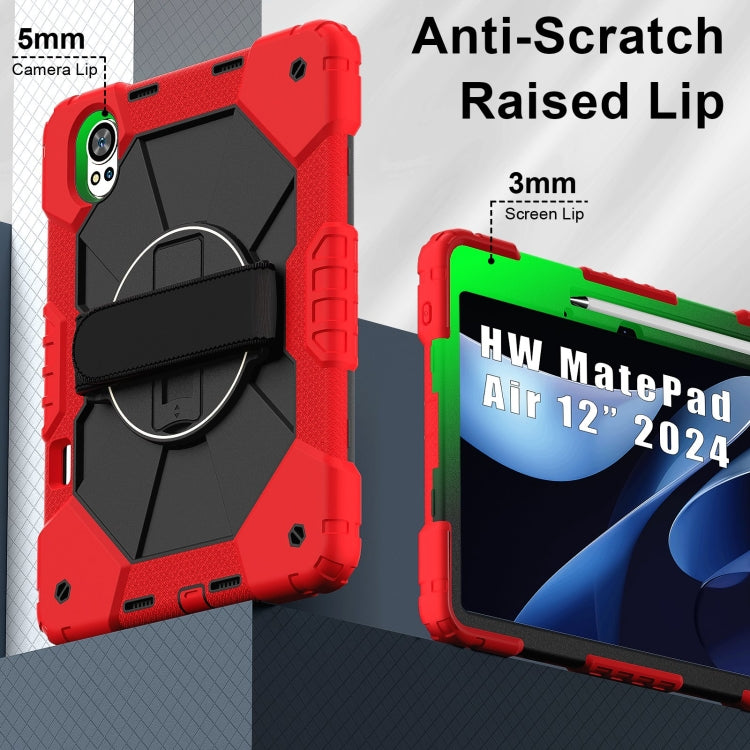 For Huawei MatePad Air 12 2024 Contrast Color Robot Silicone Hybrid PC Tablet Case(Red Black) - Huawei by buy2fix | Online Shopping UK | buy2fix