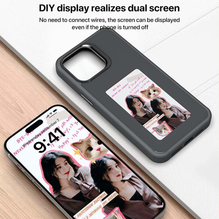 For iPhone 16 Pro Max Four-Color E-ink Screen NFC DIY Phone Case(Black) - iPhone 16 Pro Max Cases by buy2fix | Online Shopping UK | buy2fix