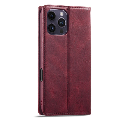 For iPhone 16 Pro LC.IMEEKE RFID Anti-theft Leather Phone Case(Red) - iPhone 16 Pro Cases by LC.IMEEKE | Online Shopping UK | buy2fix