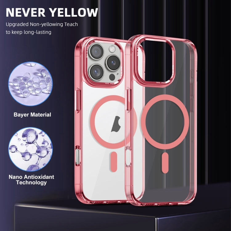 For iPhone 16 Pro Max Ice Color Magnetic Series Magsafe Magnetic PC Hybrid TPU Phone Case(Pink) - iPhone 16 Pro Max Cases by buy2fix | Online Shopping UK | buy2fix