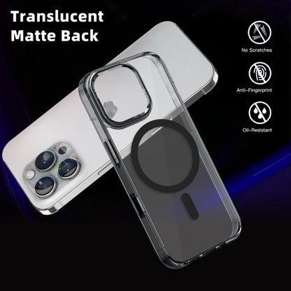 For iPhone 16 Pro Ice Color Magnetic Series Magsafe Magnetic PC Hybrid TPU Phone Case(Black) - iPhone 16 Pro Cases by buy2fix | Online Shopping UK | buy2fix