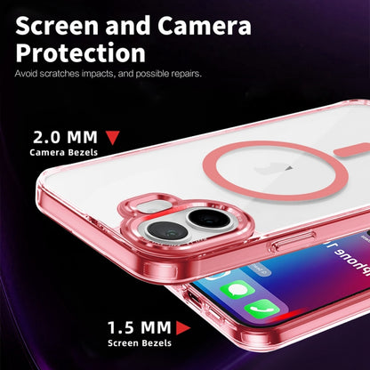 For iPhone 16 Plus Ice Color Magnetic Series Magsafe Magnetic PC Hybrid TPU Phone Case(Pink) - iPhone 16 Plus Cases by buy2fix | Online Shopping UK | buy2fix