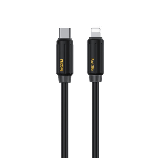 WK WDC-29 Elastic Genuine Silicone 1m PD30W Type-C to 8 Pin Fast Charging Data Cable(Black) - 2 in 1 Cable by WK | Online Shopping UK | buy2fix