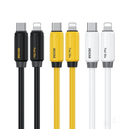 WK WDC-29 Elastic Genuine Silicone 1m PD30W Type-C to 8 Pin Fast Charging Data Cable(Yellow) - 2 in 1 Cable by WK | Online Shopping UK | buy2fix