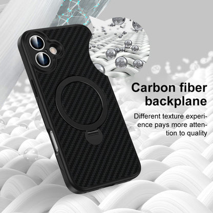 For iPhone 13 Carbon Fiber MagSafe 360 Degree Rotating Holder Phone Case(Black) - iPhone 13 Cases by buy2fix | Online Shopping UK | buy2fix