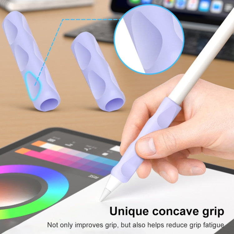 For Apple Pencil & Huawei M-Pencil Series Universal Stylus Silicone Protective Grip Cover(White) - Pencil Accessories by buy2fix | Online Shopping UK | buy2fix