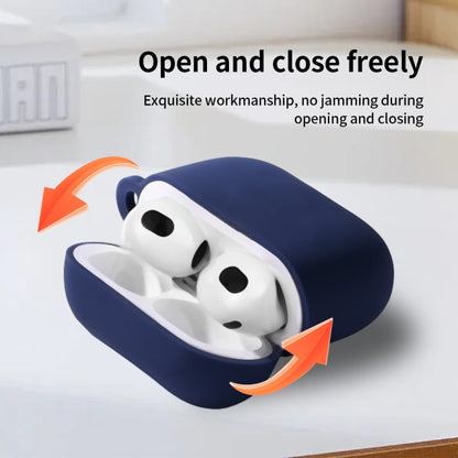 For AirPods 4 Silicone Earphone Protective Case with Hook(Sky Blue) - For AirPods 4 by buy2fix | Online Shopping UK | buy2fix