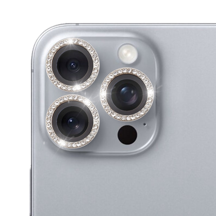 For iPhone 16 Pro / 16 Pro Max 9H Point Drill Camera Lens Protector Ring(Titanium Gray) - iPhone 16 Pro Max Tempered Glass by buy2fix | Online Shopping UK | buy2fix