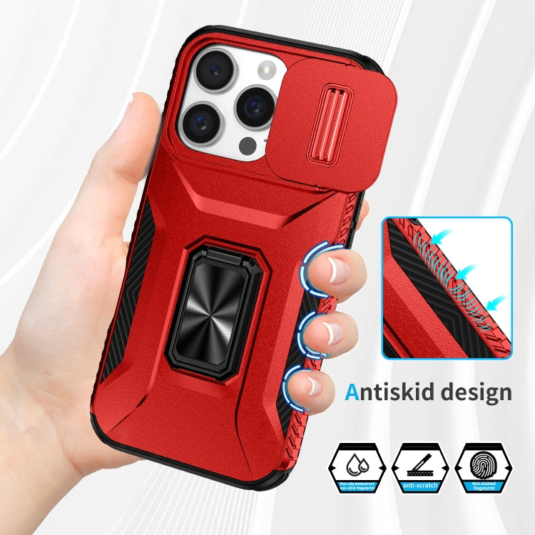 For iPhone 16 Pro Max Sliding Camshield Holder Phone Case(Red) - iPhone 16 Pro Max Cases by buy2fix | Online Shopping UK | buy2fix