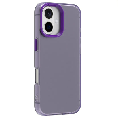 For iPhone 16 Plus Candy PC Hybrid TPU Shockproof Phone Case(Purple) - iPhone 16 Plus Cases by buy2fix | Online Shopping UK | buy2fix