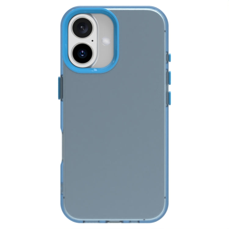 For iPhone 16 Candy PC Hybrid TPU Shockproof Phone Case(Blue) - iPhone 16 Cases by buy2fix | Online Shopping UK | buy2fix