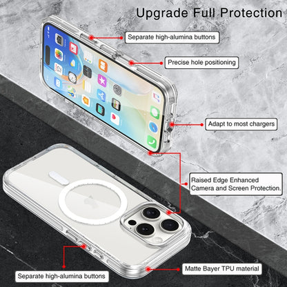 For iPhone 16 Pro Metal Buttons MagSafe Magnetic PC Hybrid TPU Phone Case(Transparent) - iPhone 16 Pro Cases by buy2fix | Online Shopping UK | buy2fix