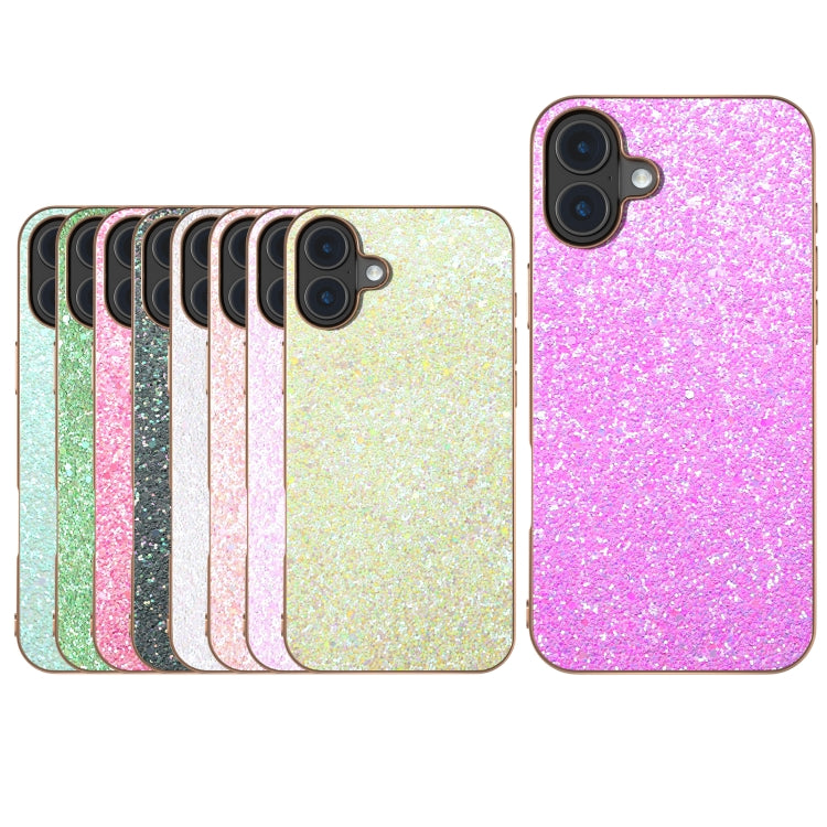 For iPhone 16 Plus Electroplating Frame Colorful Glitter Phone Case(Glitter Pink) - iPhone 16 Plus Cases by buy2fix | Online Shopping UK | buy2fix