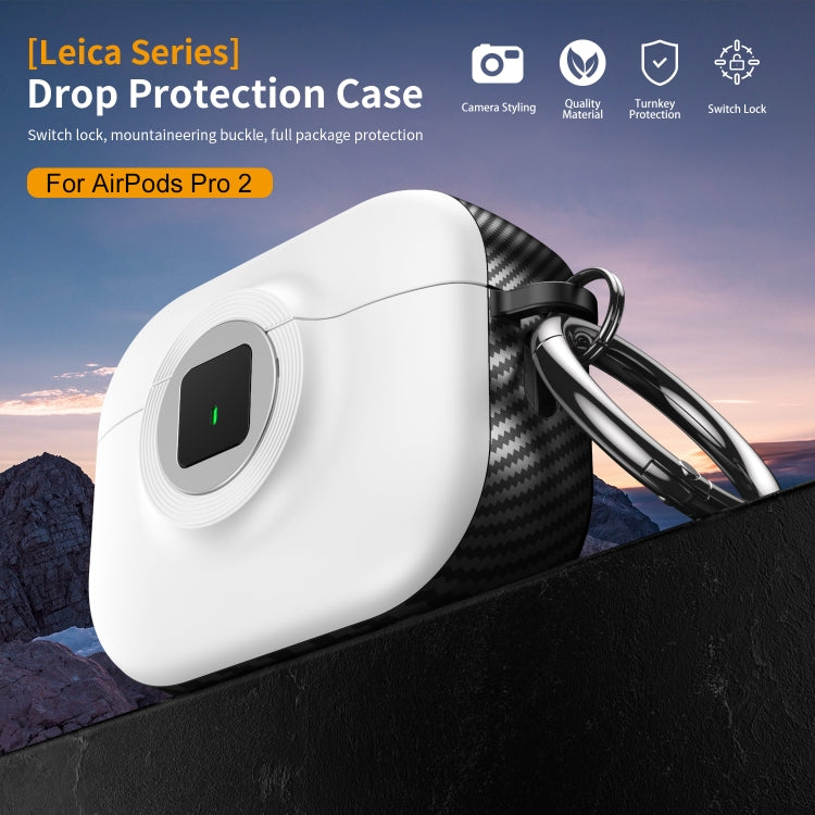 For AirPods 3 Camera Series PC + TPU Headset Shockproof Carbon Fibre Case(White) - For AirPods 3 by buy2fix | Online Shopping UK | buy2fix