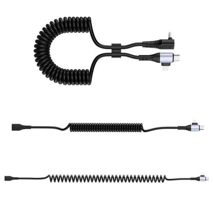 For LeadingIdeal L9 / L8 / L7 / L6 PD65W Type-C Elbow to Type-C, 8 Pin Spring Charging Cable(Black) - Car Charger by buy2fix | Online Shopping UK | buy2fix