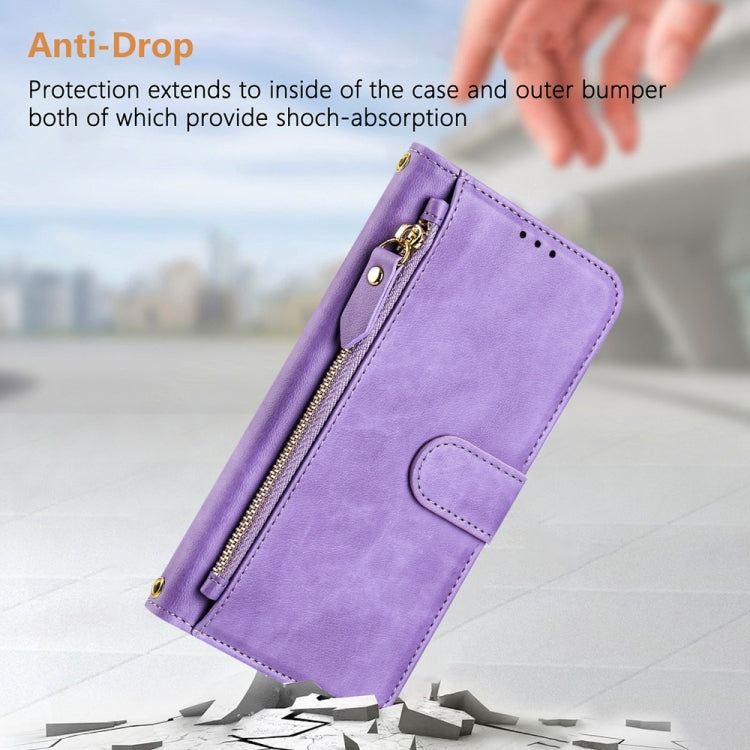 For iPhone 16 Plus Multi-Card Slots Zipper Wallet Leather Phone Case(Purple) - iPhone 16 Plus Cases by buy2fix | Online Shopping UK | buy2fix