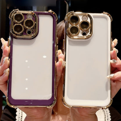 For iPhone 16 Plus Dual-color Plating Space PC Hybrid TPU Phone Case(Purple) - iPhone 16 Plus Cases by buy2fix | Online Shopping UK | buy2fix