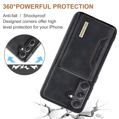 For Samsung Galaxy S24 FE 5G DG.MING M2 Series 3-Fold Multi Card Bag + Magnetic Phone Case(Black) - Galaxy S24 FE 5G Cases by DG.MING | Online Shopping UK | buy2fix