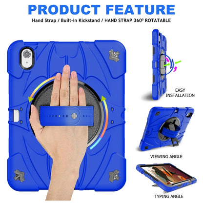 For iPad Air 11 2024 / 10.9 2022 Bat Hand Grip Turntable Stand Tablet Case(Blue Black) - iPad Air 11 2024 Cases by buy2fix | Online Shopping UK | buy2fix