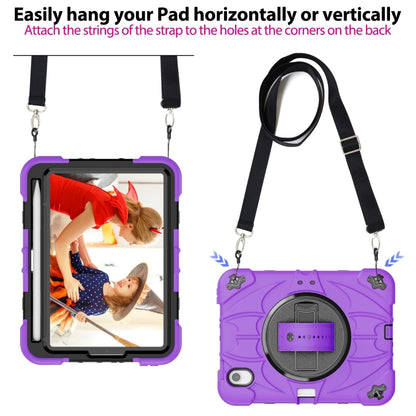 For iPad mini 6 Bat Hand Grip Turntable Stand Tablet Case(Purple Black) - iPad mini 6 Cases by buy2fix | Online Shopping UK | buy2fix