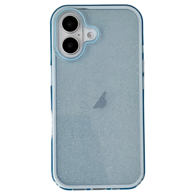 For iPhone 16 IMD 3 in 1 Glitter TPU Hybrid PC Phone Case(Blue) - iPhone 16 Cases by buy2fix | Online Shopping UK | buy2fix