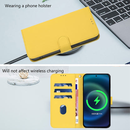 For Sony Xperia 5 VI 2024 Skin Feel Solid Color Leather Phone Case with Lanyard(Lemon Yellow) - Sony Cases by buy2fix | Online Shopping UK | buy2fix