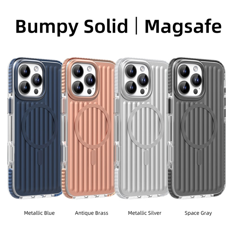 For iPhone 16 Pro Max Mutural Corrugated Texture Magsafe Magnetic Shockproof Phone Case(Antique Brass) - iPhone 16 Pro Max Cases by Mutural | Online Shopping UK | buy2fix