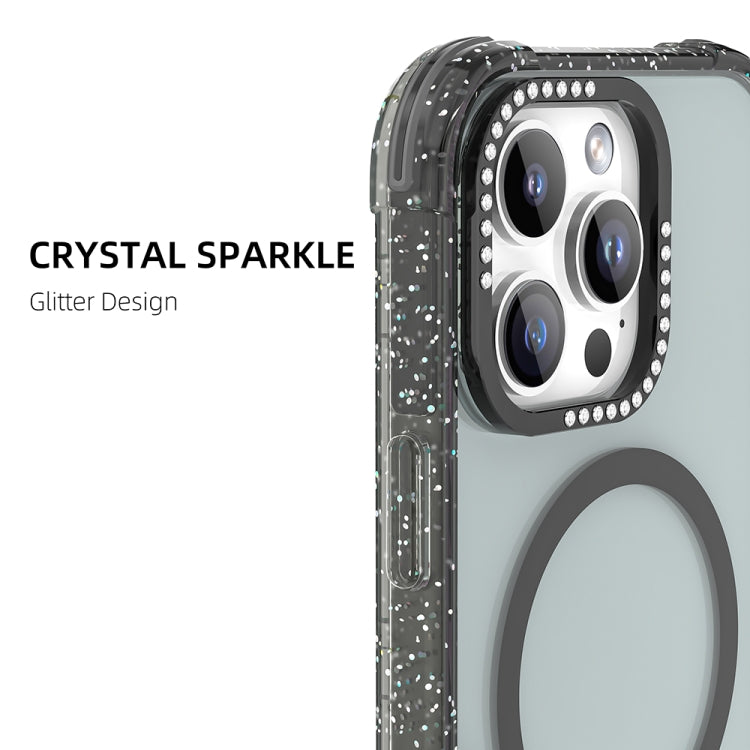 For iPhone 16 Pro Mutural Blink Series Glitter Edge MagSafe Magnetic Phone Case(Black) - iPhone 16 Pro Cases by Mutural | Online Shopping UK | buy2fix