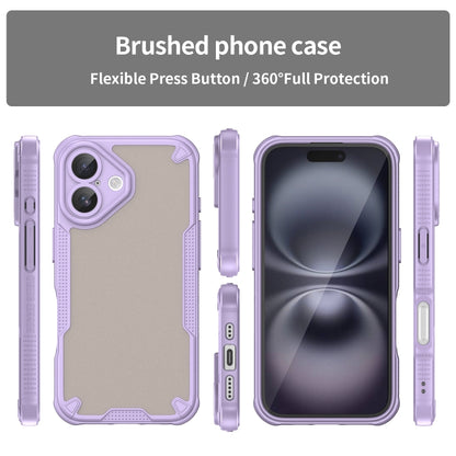 For iPhone 16 Armor Glaze PC Hybrid TPU Phone Case(Purple) - iPhone 16 Cases by buy2fix | Online Shopping UK | buy2fix