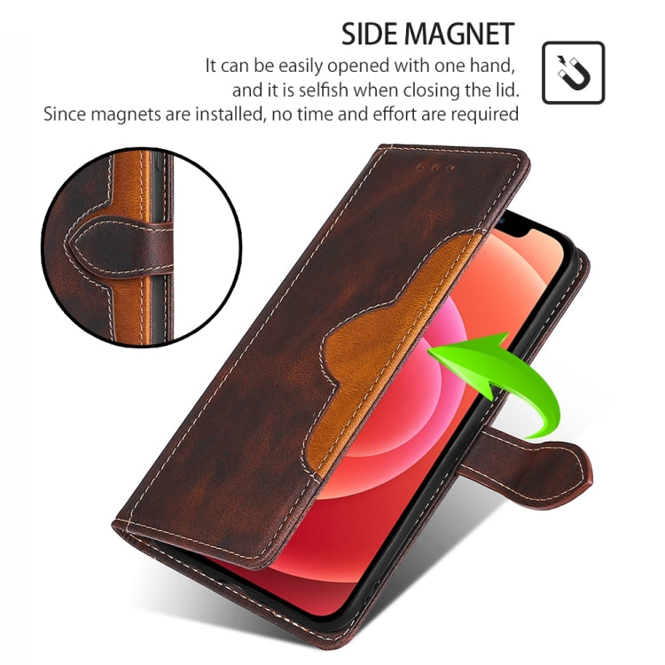 For iPhone 16 Pro Max Skin Feel Magnetic Buckle Leather Phone Case(Brown) - iPhone 16 Pro Max Cases by buy2fix | Online Shopping UK | buy2fix