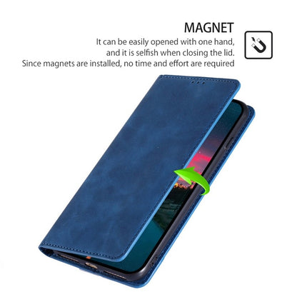 For iPhone 16 Plus Skin Feel Magnetic Leather Phone Case(Blue) - iPhone 16 Plus Cases by buy2fix | Online Shopping UK | buy2fix