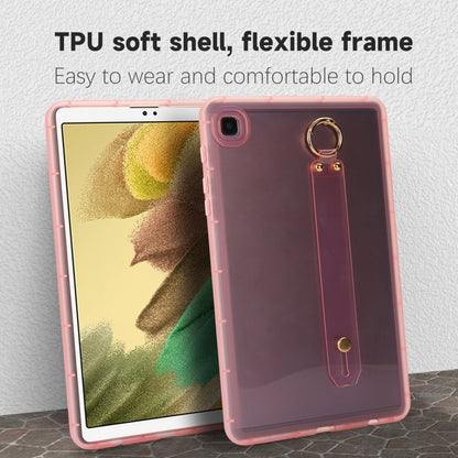 For Samsung Galaxy Tab S9 / S8 / S7 Wristband Holder PC Hybrid TPU Soft Tablet Case(Pink) - Galaxy Tab S9 Cases by buy2fix | Online Shopping UK | buy2fix