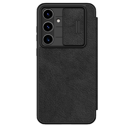 For Samsung Galaxy S24 FE 5G NILLKIN QIN Series Pro Sliding Camera Cover Design Leather Phone Case(Black) - Galaxy S24 FE 5G Cases by NILLKIN | Online Shopping UK | buy2fix