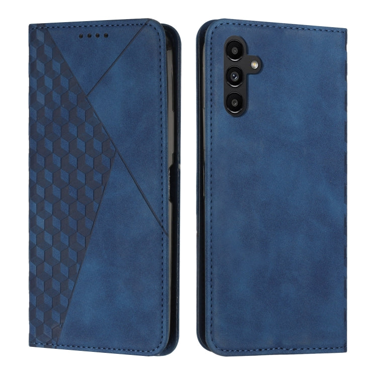 For Samsung Galaxy S25 / S24 5G Diamond Splicing Skin Feel Magnetic Leather Phone Case(Blue) - Galaxy S25 5G Cases by buy2fix | Online Shopping UK | buy2fix