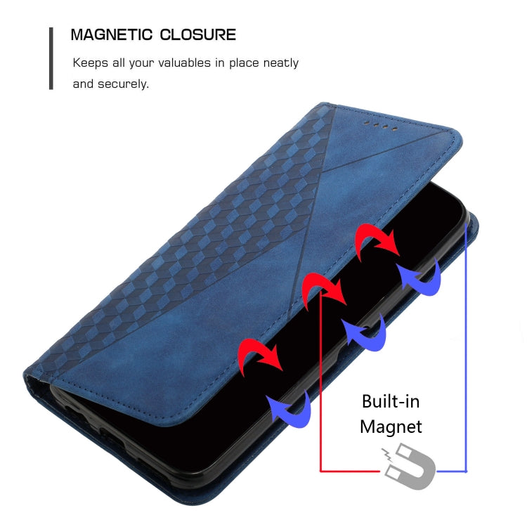 For Samsung Galaxy S25 / S24 5G Diamond Splicing Skin Feel Magnetic Leather Phone Case(Blue) - Galaxy S25 5G Cases by buy2fix | Online Shopping UK | buy2fix