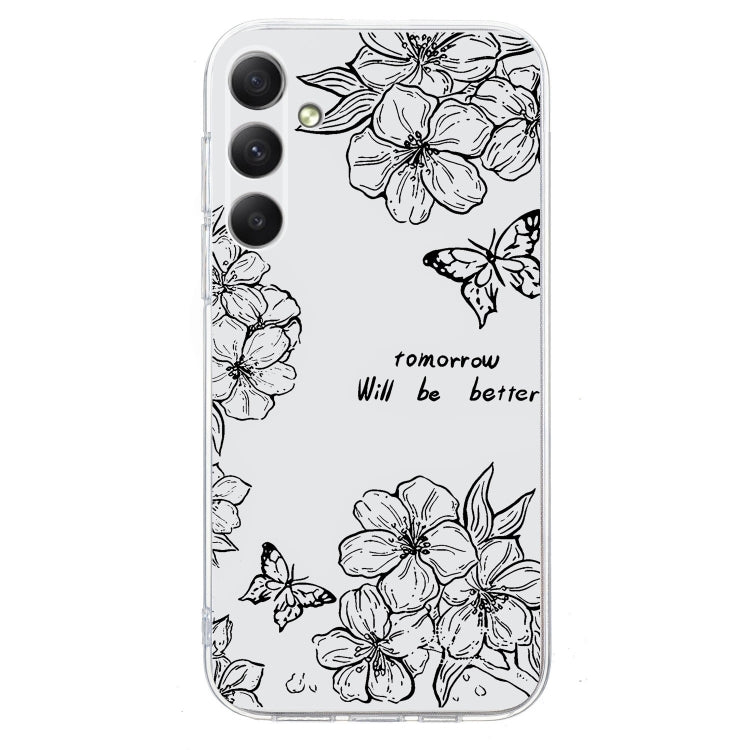 For Samsung Galaxy S25 5G Colorful Painting Pattern TPU Phone Case(Butterfly Flower) - Galaxy S25 5G Cases by buy2fix | Online Shopping UK | buy2fix