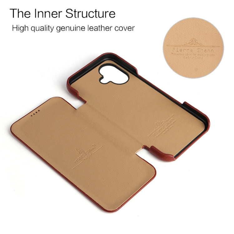 For iPhone 16 Plus Fierre Shann Top Layer Cowhide Business Magnetic Leather Phone Case(Brown) - iPhone 16 Plus Cases by FIERRE SHANN | Online Shopping UK | buy2fix