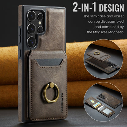 For Samsung Galaxy S24 Ultra 5G DG.MING K1 MagSafe Detachable Wallet RFID Back Cover Phone Case(Coffee) - Galaxy S24 Ultra 5G Cases by DG.MING | Online Shopping UK | buy2fix