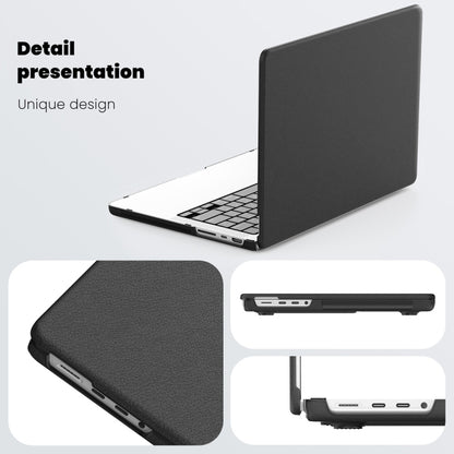 For MacBook Pro 14 inch A2918 / A2992 Business Magnetic Holder PC + PU Laptop Protective Case(Black) - MacBook Pro Cases by buy2fix | Online Shopping UK | buy2fix